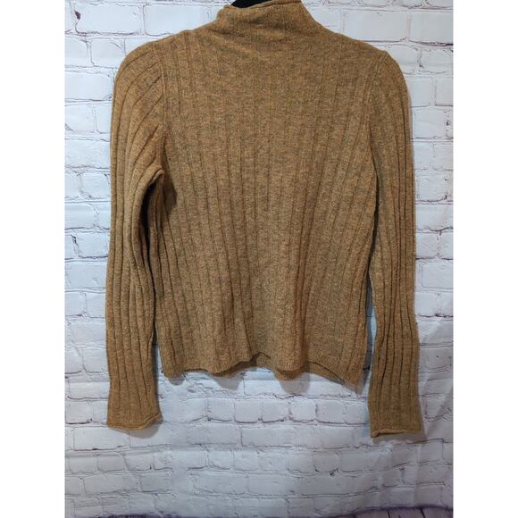 Madewell Evercrest Sweater L Alpaca Merino Wool Blend Mock Neck Soft Mustard - Picture 7 of 9